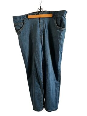 Harbor Bay Mens Size 46x30 Continuous Comfort Waistband Jean Straight Leg Medium